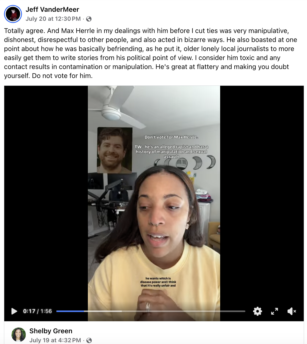 Facebook post screenshot